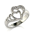 Stacked Hearts Ring with Five Pave Blue Luster Diamonds